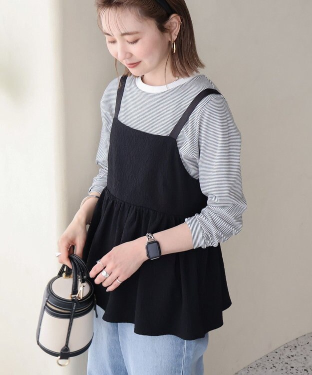 AMERICAN HOLIC ジャガードティアードキャミ Black