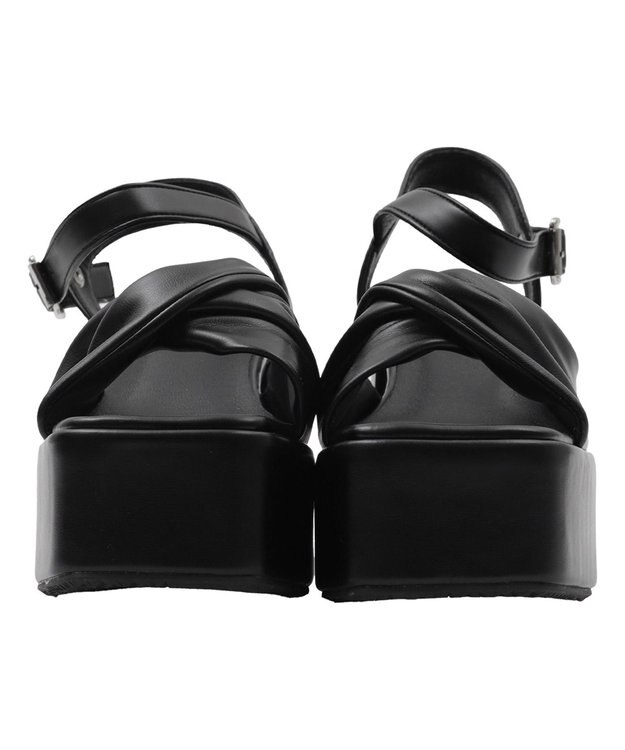 WEGO ストーム付きクロスヒールサンダル ブラック