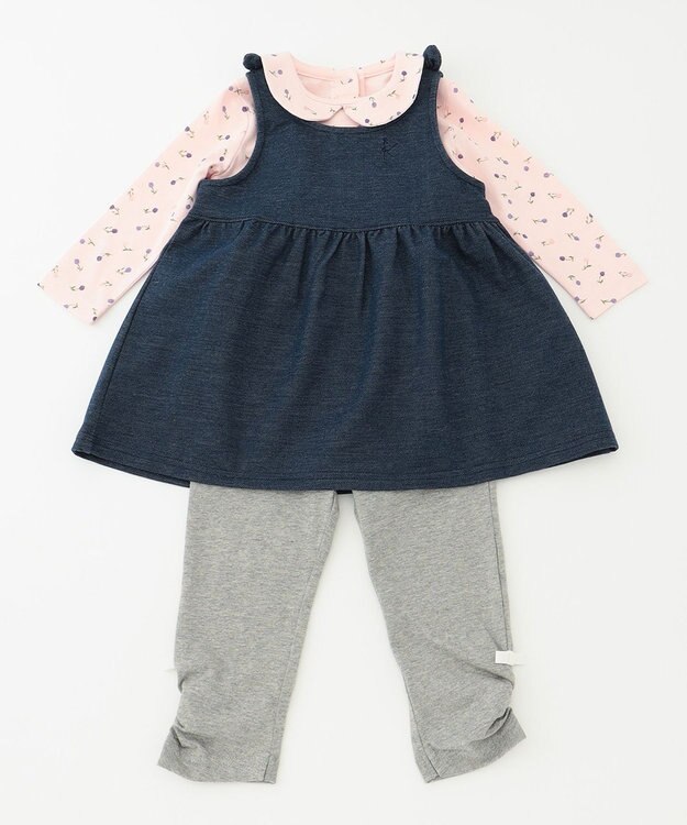 組曲 KIDS 【80-90cm】Tulips Shower  ジャンパースカート ベビーピンク系5