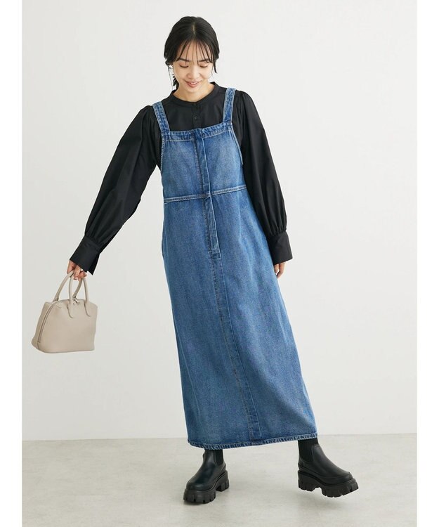 Green Parks ・ＳＵＧＡＲ　ＳＰＯＯＮ　カラーデニムジャンスカ Indigo