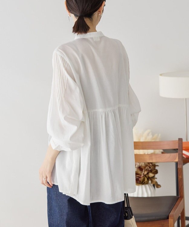 AMERICAN HOLIC バンドカラーピンタックブラウス Off White