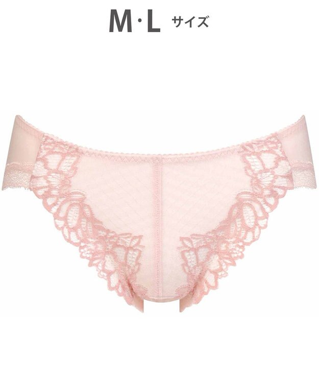 WACOAL ショーツ 【リボンブラ 脇すっきり】 BRB433とペア はきこみ丈あさめ ナイロンベア天竺素材(バック) レディース PRA133 /ワコール シェルピンク