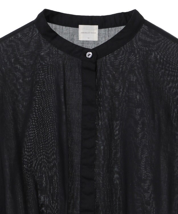 AMERICAN HOLIC バンドカラーピンタックブラウス Black