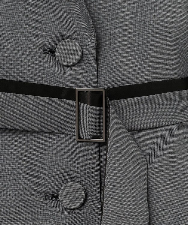 ICB 【WEB＆一部店舗限定】 SerikaWorsted トレンチ型ショートコート ミディアムグレー