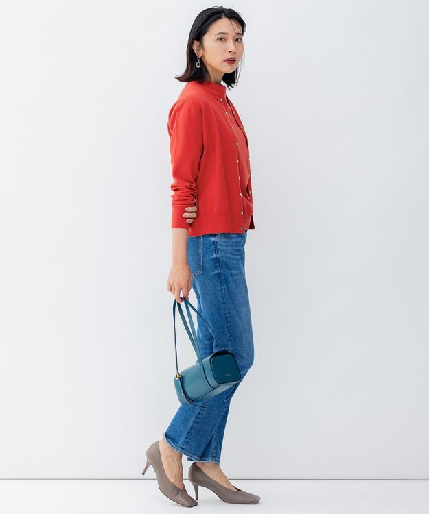 23区 S 【アンサンブル対応】ヴィスコースストレッチ カーディガン レッド系