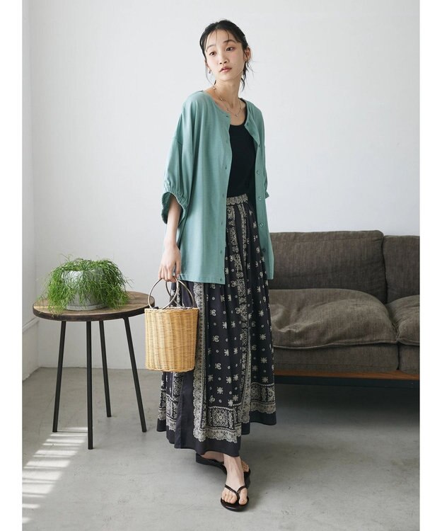CRAFT STANDARD BOUTIQUE ２ＷＡＹカットカーディガン　 Green