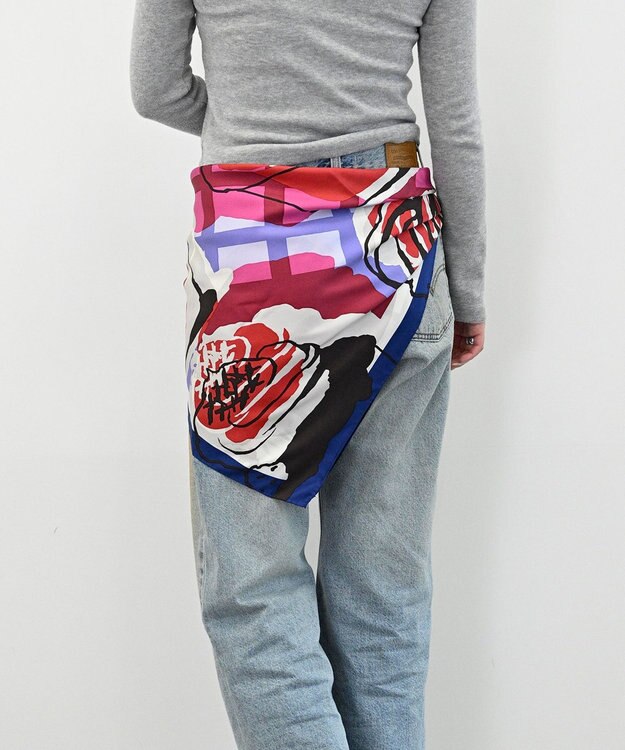 Marca ＜春の新色！＞【the PORT by marca】 CAKE 大判 シルクツイル スカーフ BERRY