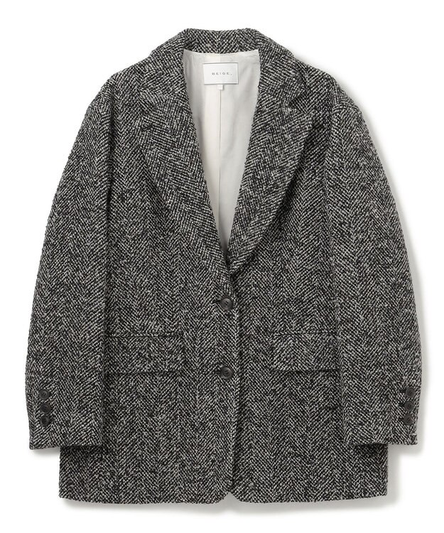 BEIGE， 【VERY 2月号掲載】SOLEIL / オーバーサイズツイードジャケット Monotone