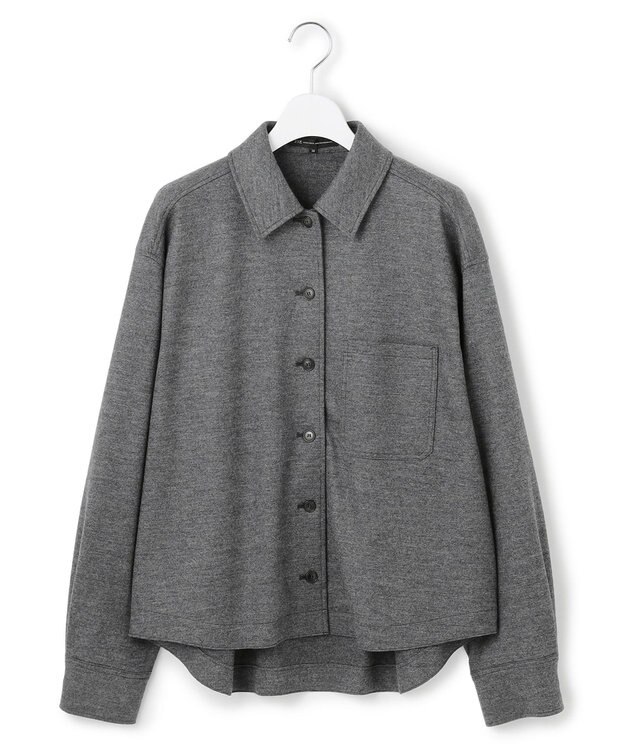 23区 【滝沢眞規子さん着用/VERY掲載/洗える】ウールミルドジャージー シャツ グレー系