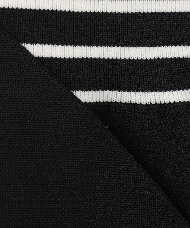 ANY SIS 【洗える】スポンディッシュペプラム ニット ブラック×オフ