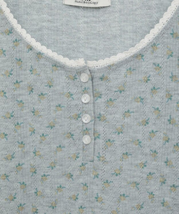 earth music&ecology 【WEB限定】アイレットジャカードタイトプルオーバー Flower yellow