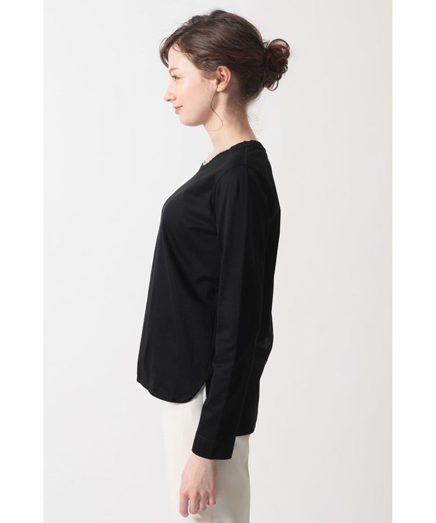 DAKS ミニハウスチェック襟 ダブルカラーTシャツ ブラック