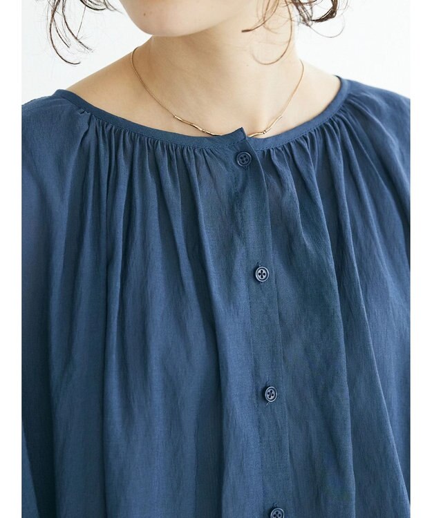 CRAFT STANDARD BOUTIQUE ウ゛ィンテージボイル２ＷＡＹタックブラウス Deep Blue