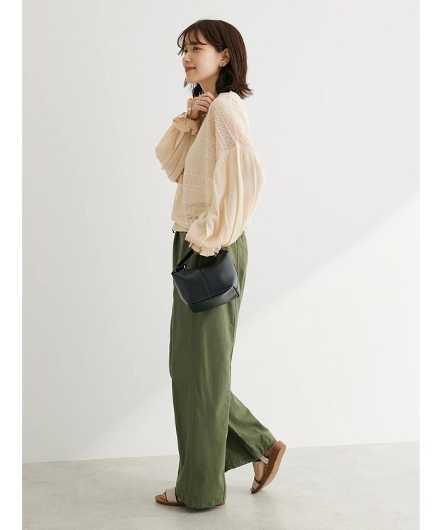 Green Parks ・ｆｕｒｒｙ　ｒａｔｅ　シアー×ギャザープルオーバー Light Beige