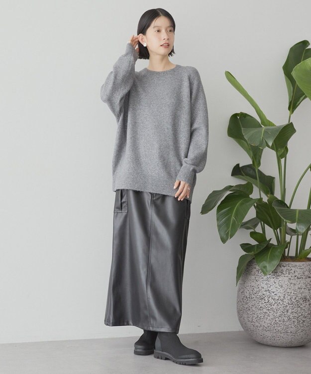 AMERICAN HOLIC ラグランラメニットプルオーバー Gray Mixture