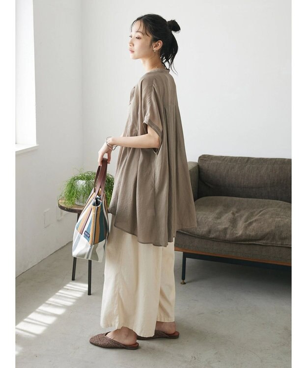 CRAFT STANDARD BOUTIQUE ウ゛ィンテージボイルタックチュニック Mocha