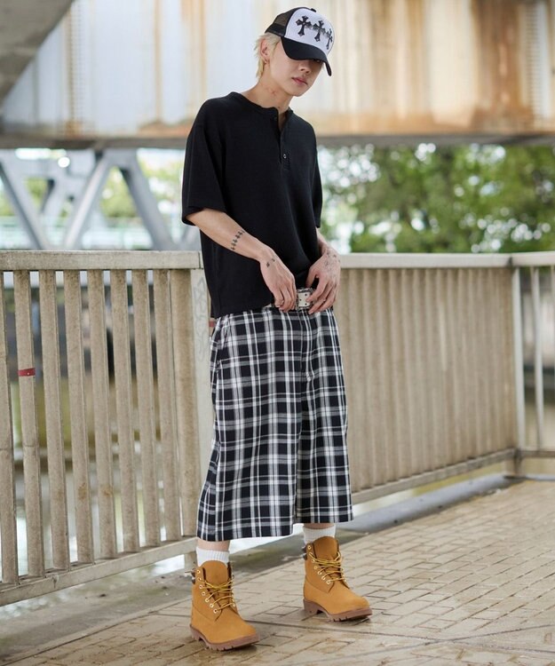 WEGO バギーチェックショーツ ブラックチェック1