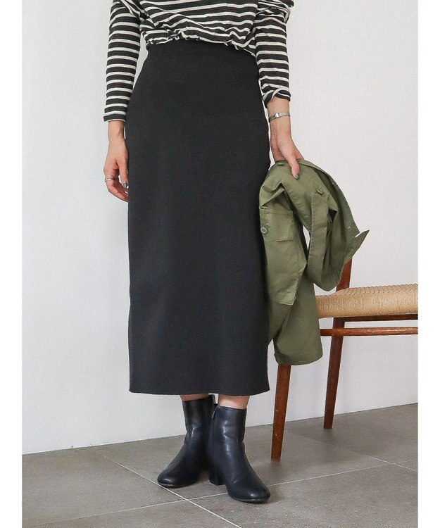 AMERICAN HOLIC エコカルット総針タイトスカート Black