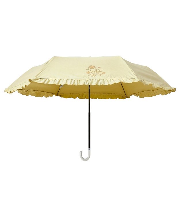 MOONBAT 【日傘】エスタ (estaa) Beauty shield折りたたみ傘フリル ライトイエロー