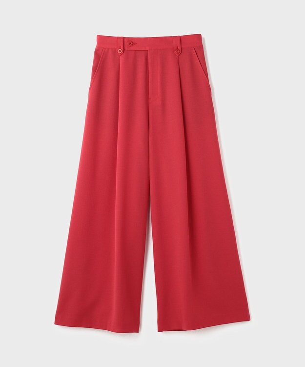GRACE CONTINENTAL リネンタッチタックパンツ レッド