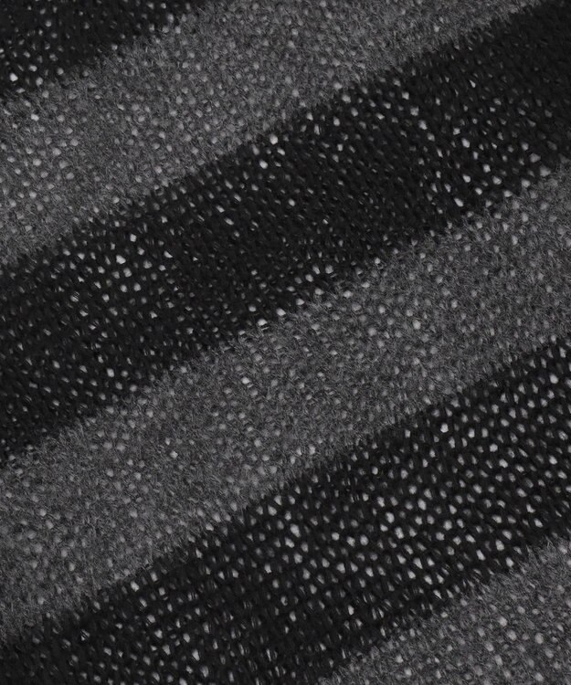 WEGO モヘアタッチボーダーBIGニット グレーボーダー