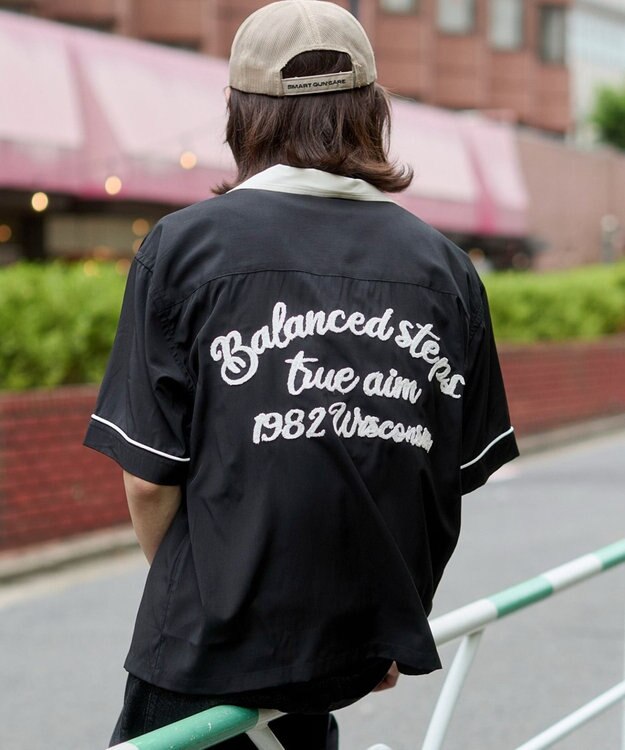 WEGO 【ユニセックス着用ITEM】ボーリングシャツ（SS） ブラック