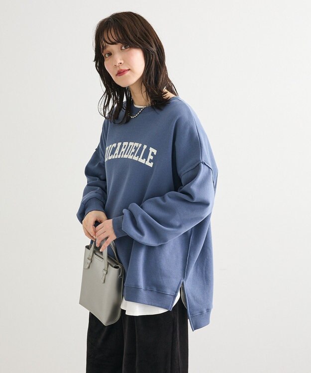 Green Parks 裏起毛ルーズサイズロゴプルオーバー Navy