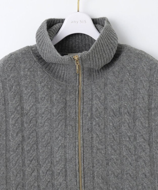 ANY SIS L 【2WAY】ケーブルベストSETニット ワンピース チャコール