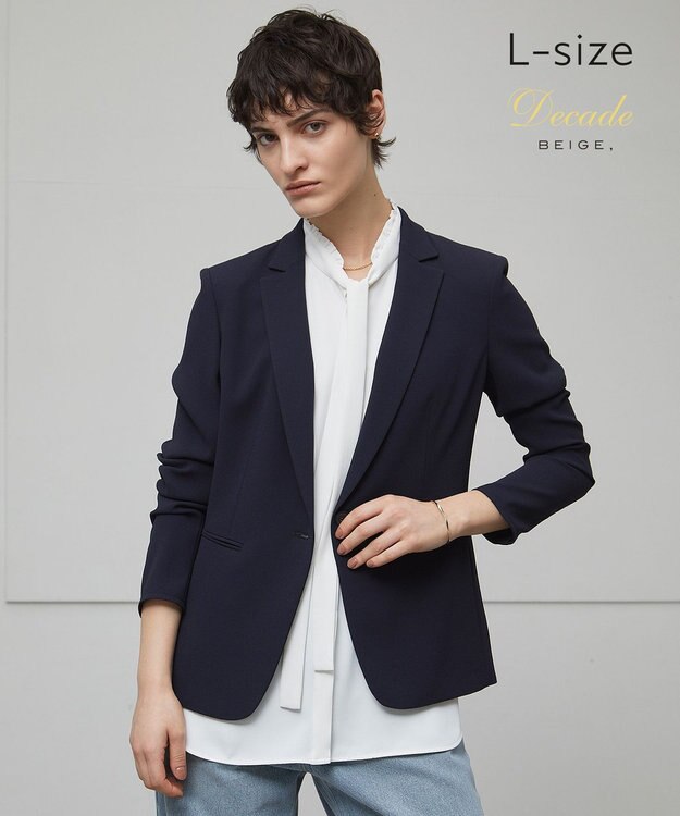 BEIGE， 【洗える・L-size】CINDY / テーラードジャケット Navy
