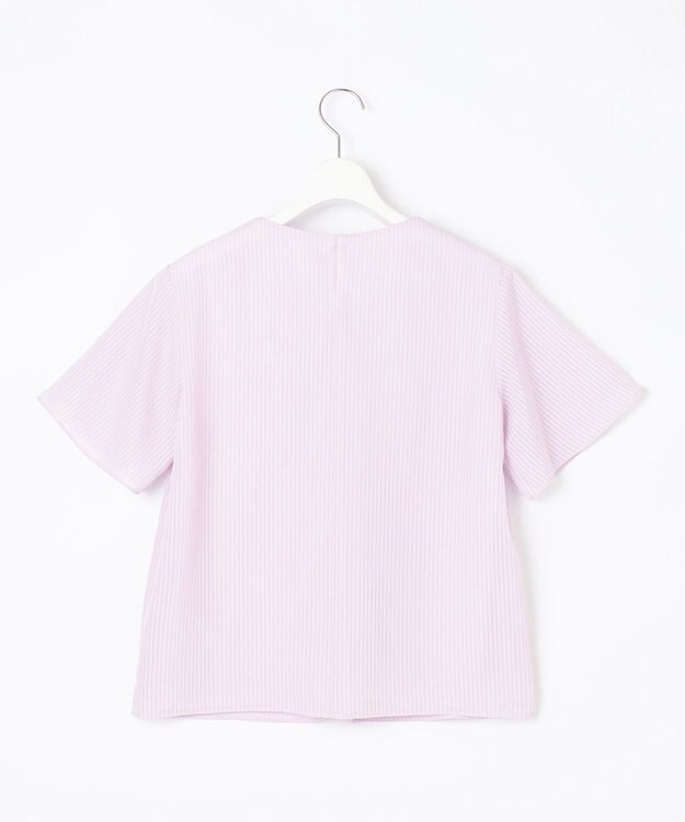 J.PRESS LADIES 【イージーケア】シアーストライプ カットソー ふじ色系