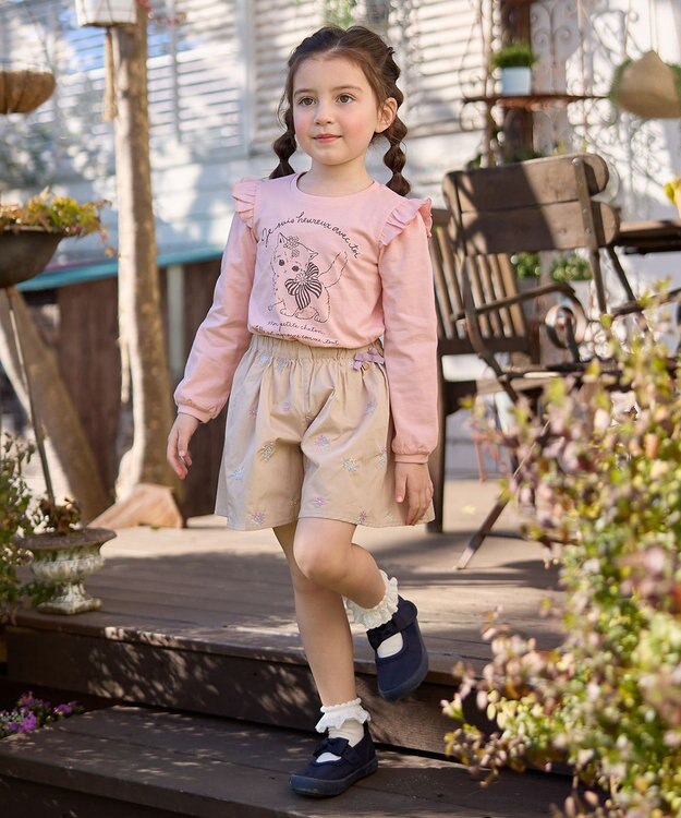 ANY KIDS 【WEB限定】7days プリント Tシャツ ピンク×ネコ