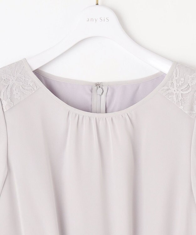 ANY SIS 【洗える】フェミニンプリーツ ワンピース ライトグレー