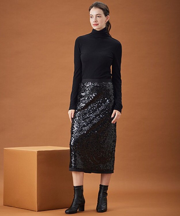 BEIGE， LA VERRERIE / スパンコールスカート Black