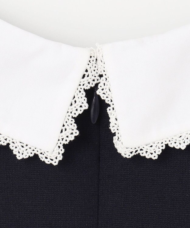 ANY KIDS 襟付き 長袖 ワンピース ネイビー