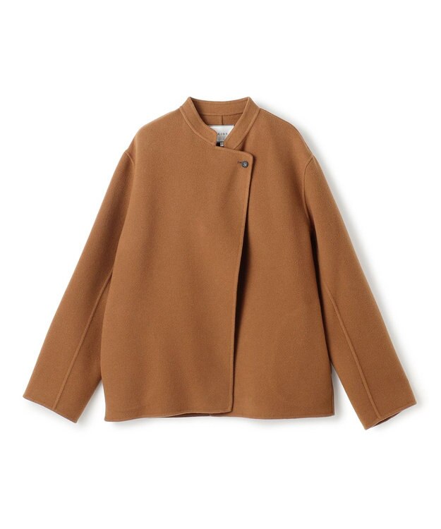 BEIGE， 【andGIRL 秋号掲載】LEMOORE / ウールリバースタンドカラーショートコート Caramel