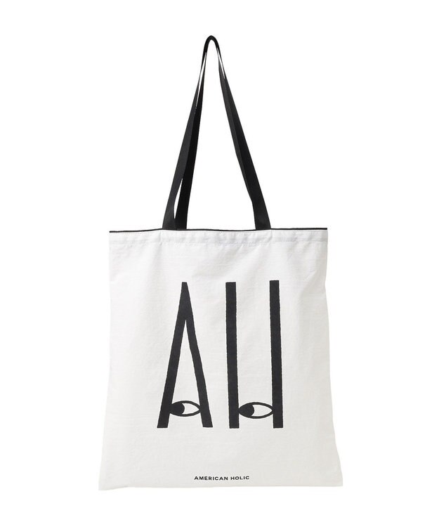 AMERICAN HOLIC カラーハンドルホリホリトートバッグ Black