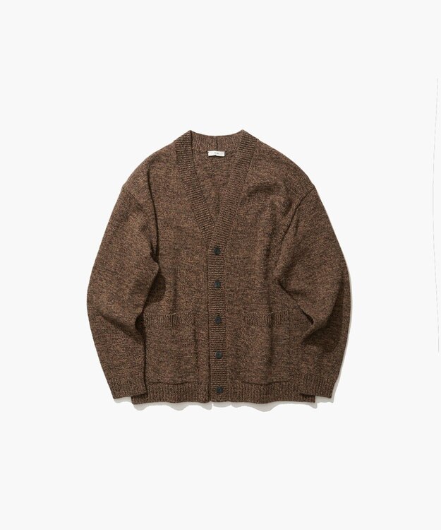 ATON BABY WOOL MOULINE | オーバーサイズカーディガン - UNISEX BROWN
