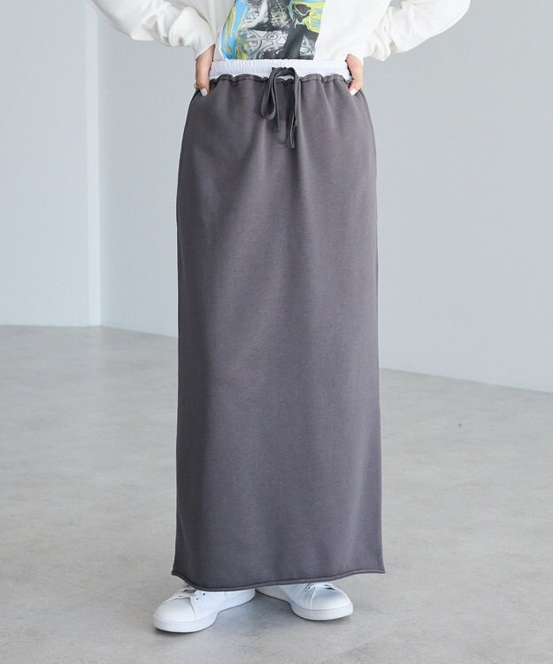 CRAFT STANDARD BOUTIQUE ダブルウェストカットソーロングスカート Dark Gray