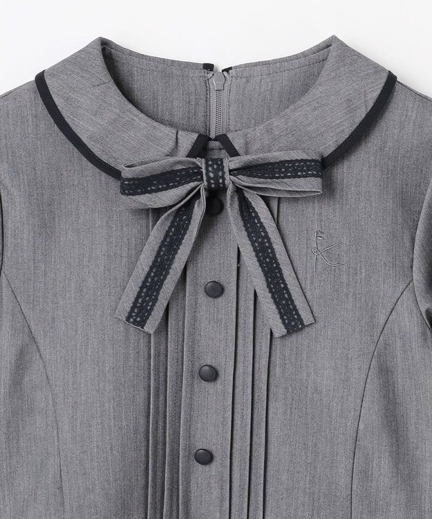 組曲 KIDS 【150-170㎝】 クラシカルグレーワンピース グレー