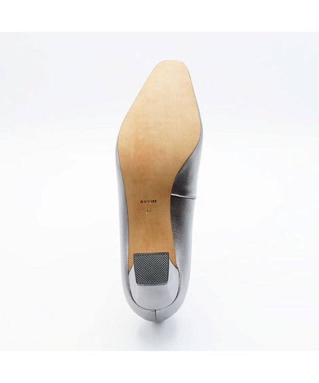 APOM スクエアトゥプレーンパンプス50 シルバー