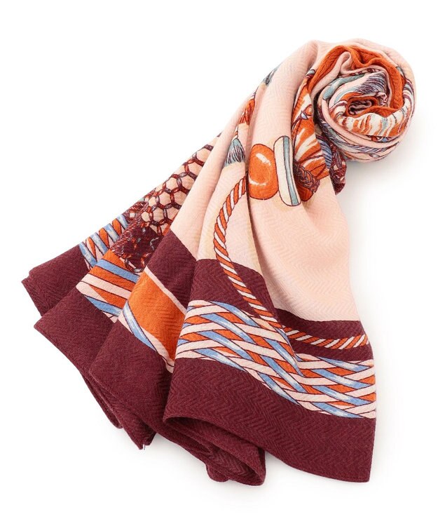 23区 manipuri  ヴィヴァーチェタッセル ストール オレンジ系