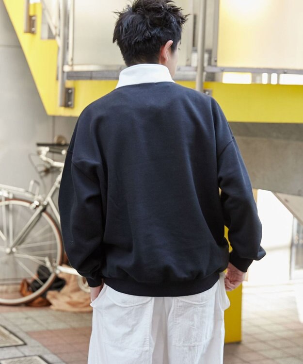 WEGO サークルロゴハーフジッププルオーバー ブラック