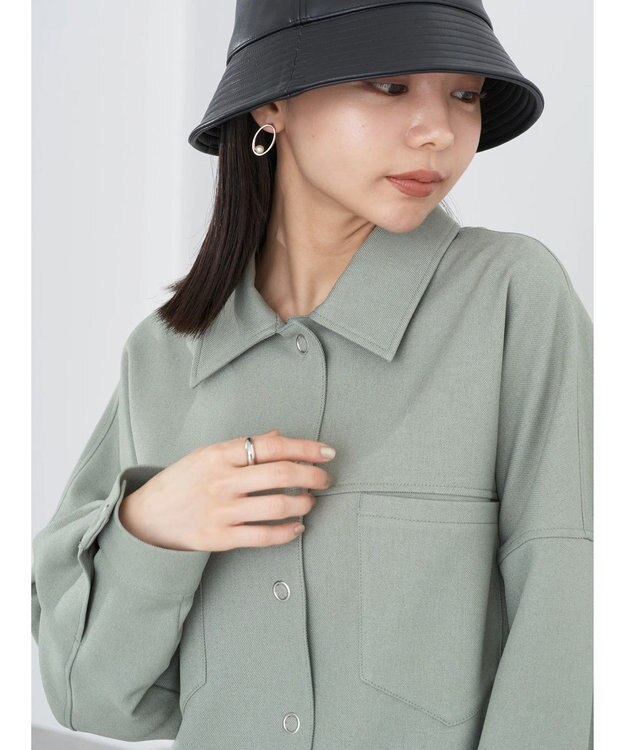 earth music&ecology ショート丈カバーオール Khaki