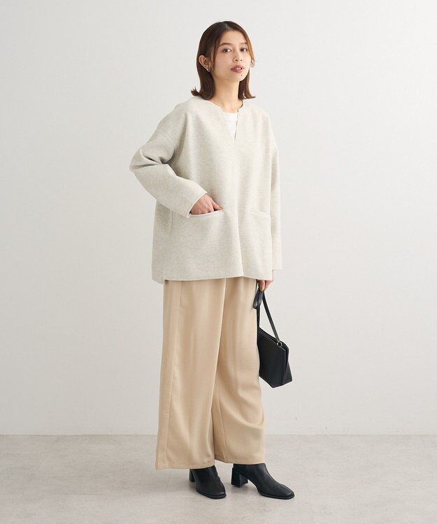 Green Parks 圧縮ポンチキーネックプルオーバー Ivory