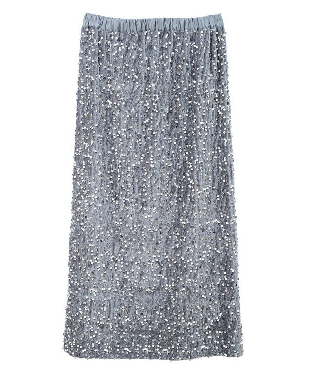 earth music&ecology マルチウェイスパンコールスカート Silver