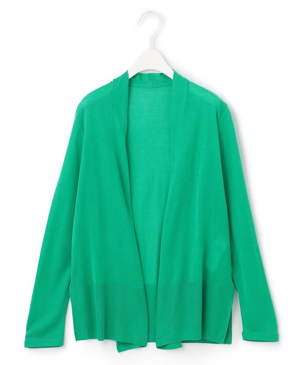 ICB L 【接触冷感・洗える】PINION ショートカーディガン コバルトグリーン系