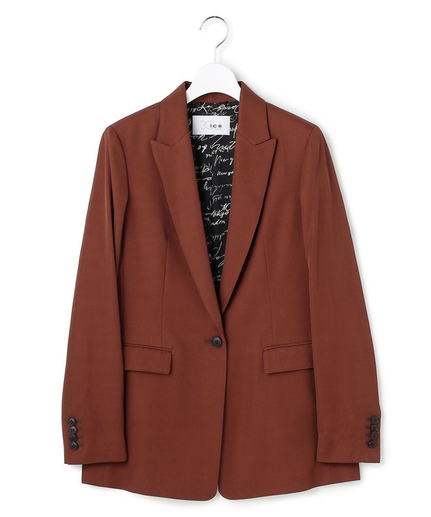 ICB 【30th ANNIVERSARY】ヴィスコースウールツイル ピークドラペルジャケット マホガニー系