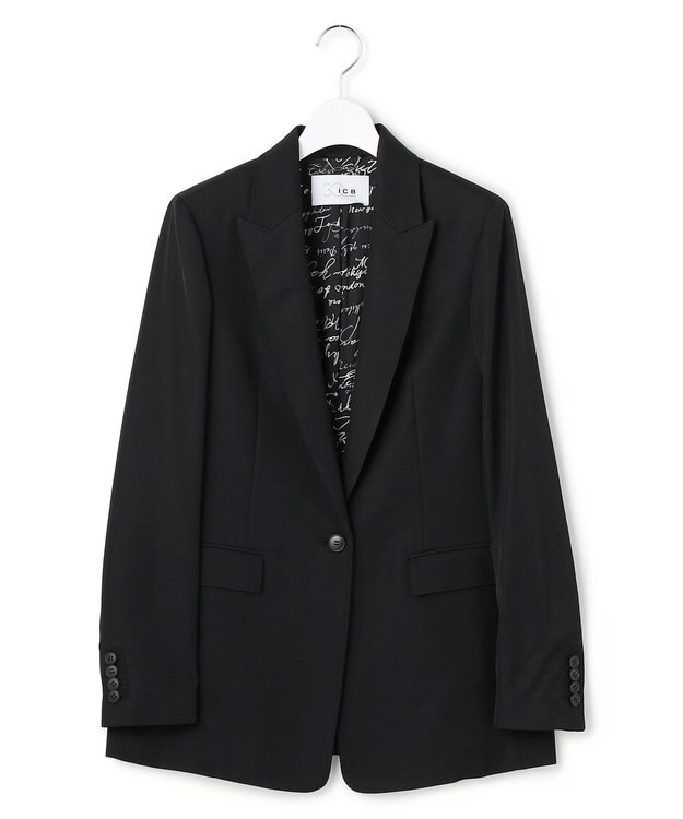 ICB 【30th ANNIVERSARY】ヴィスコースウールツイル ピークドラペルジャケット ブラック系