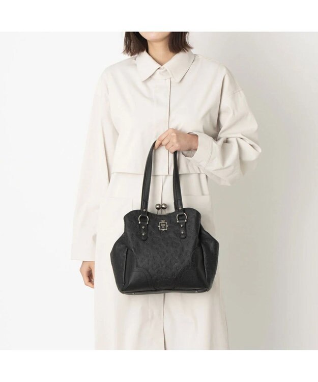 ANNA SUI ノーブル 2way口金ハンドバッグ クロ