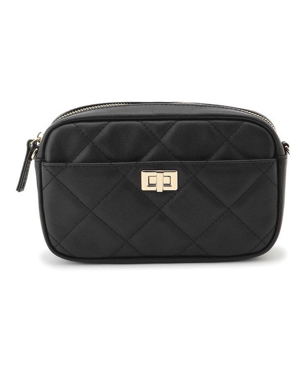 23区 ファスナー キルティング ショルダーバッグ ブラック系